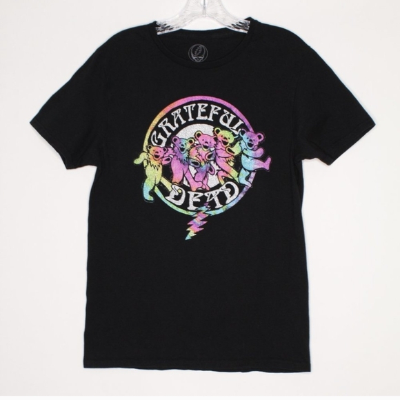Grateful Dead Dancing Bears Black Licensed Rock Short Sleeve Tee T Shirt Large - Picture 1 of 5